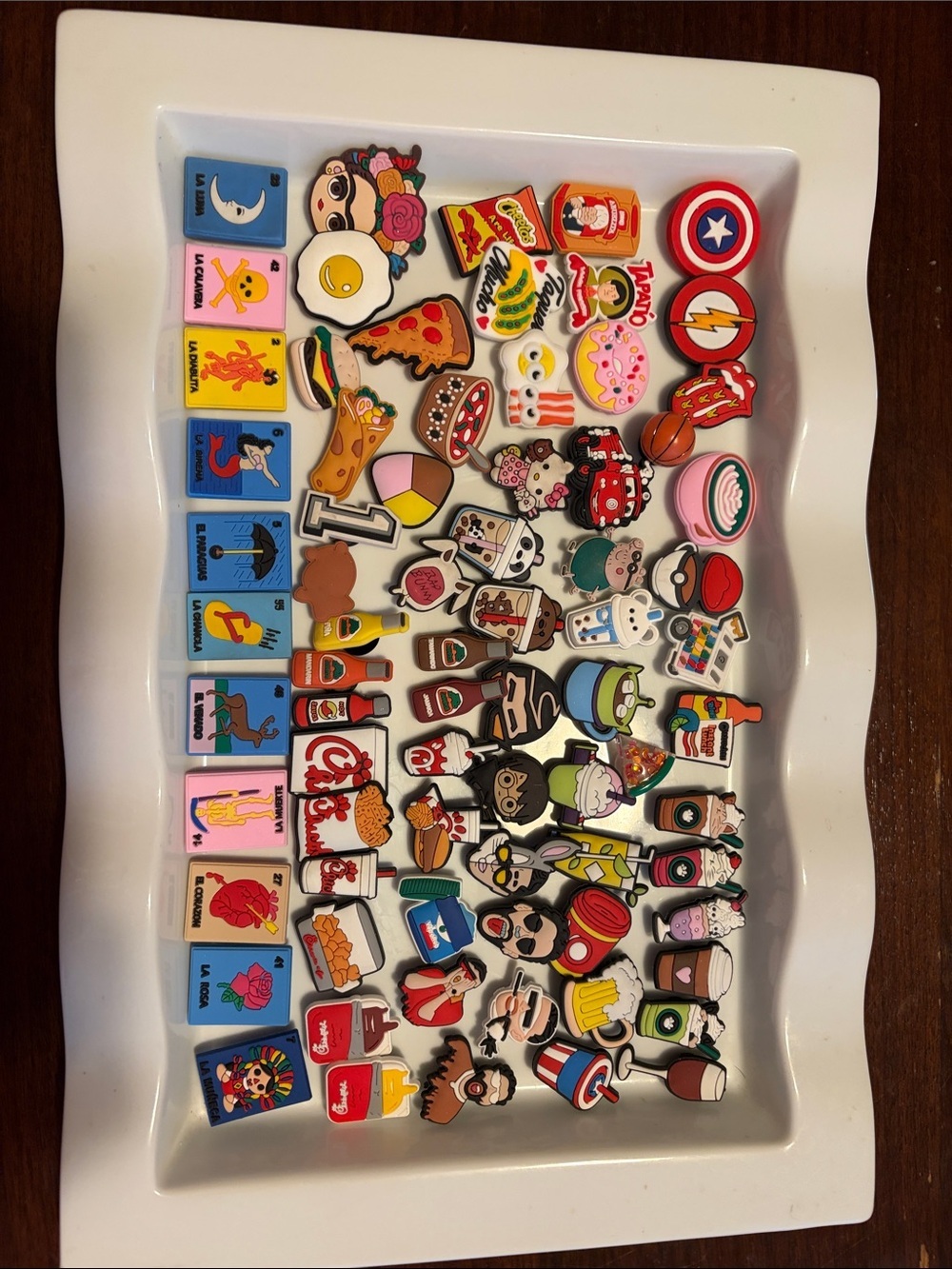 74 Lot of Mixed Color Cartoon Food & Character Shoe Charms Pack